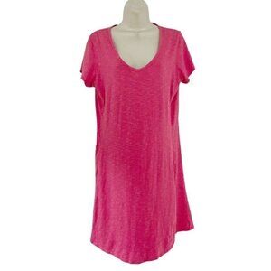 Toad & Co. Women's Sz M Marley Coral Pink Short Sleeve Casual Shirt Dress